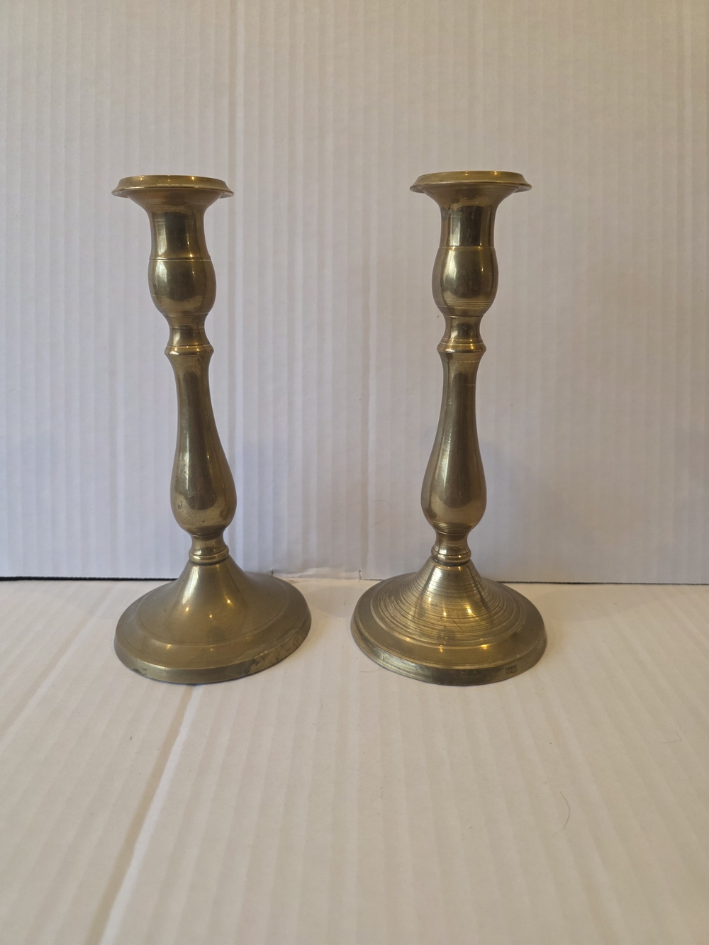 Brass Candlestick Pair - Classic Gold Home Accent